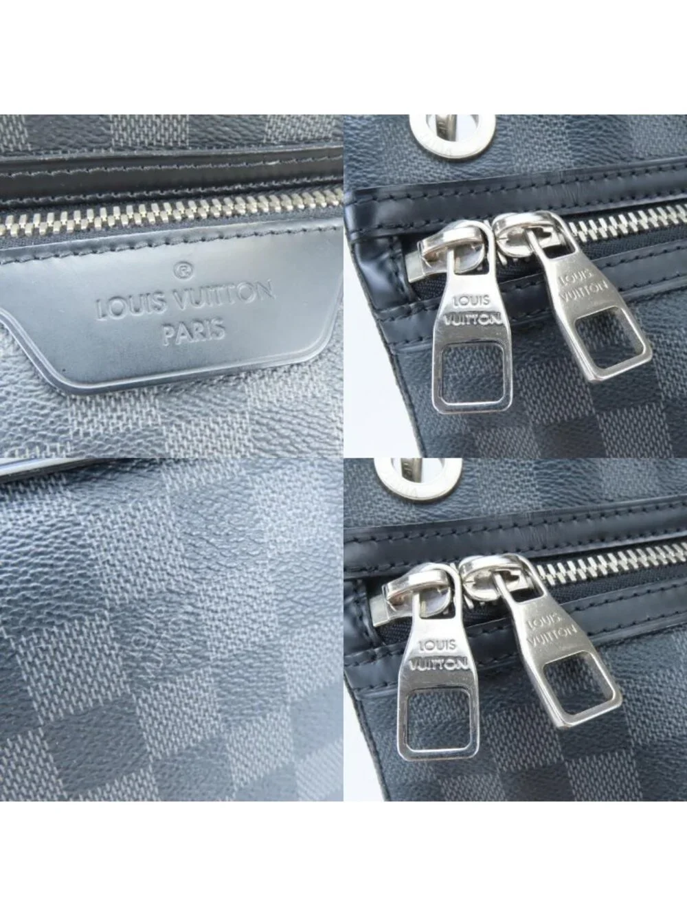 Louis Vuitton Shoulder Bag Hunter Damier Graphite Leather Black Gray Crossbody